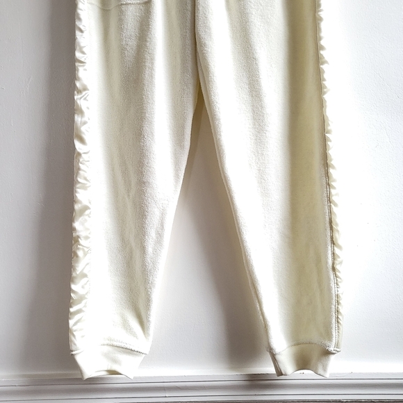 ATM Loop Cream Satin French Cotton Terry Pull-on Chalk Jogger Track Pants NWT - Picture 10 of 14